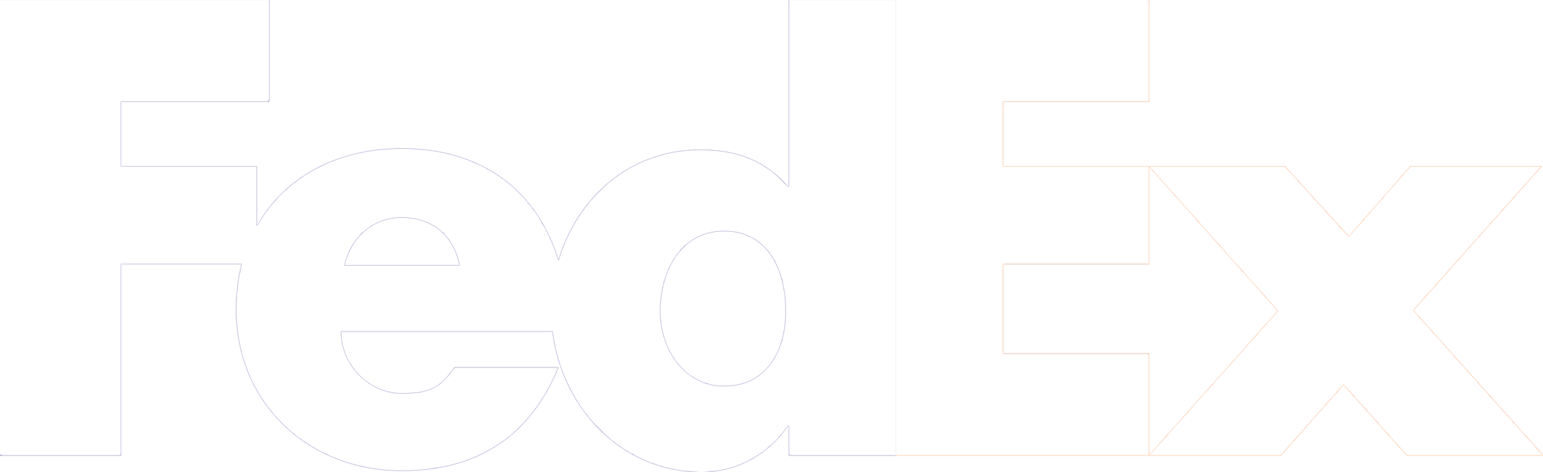 Wit FedEx-logo op een zwarte achtergrond.