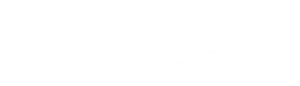 Het logo van TOPdesk in witte letters op een transparante achtergrond.
